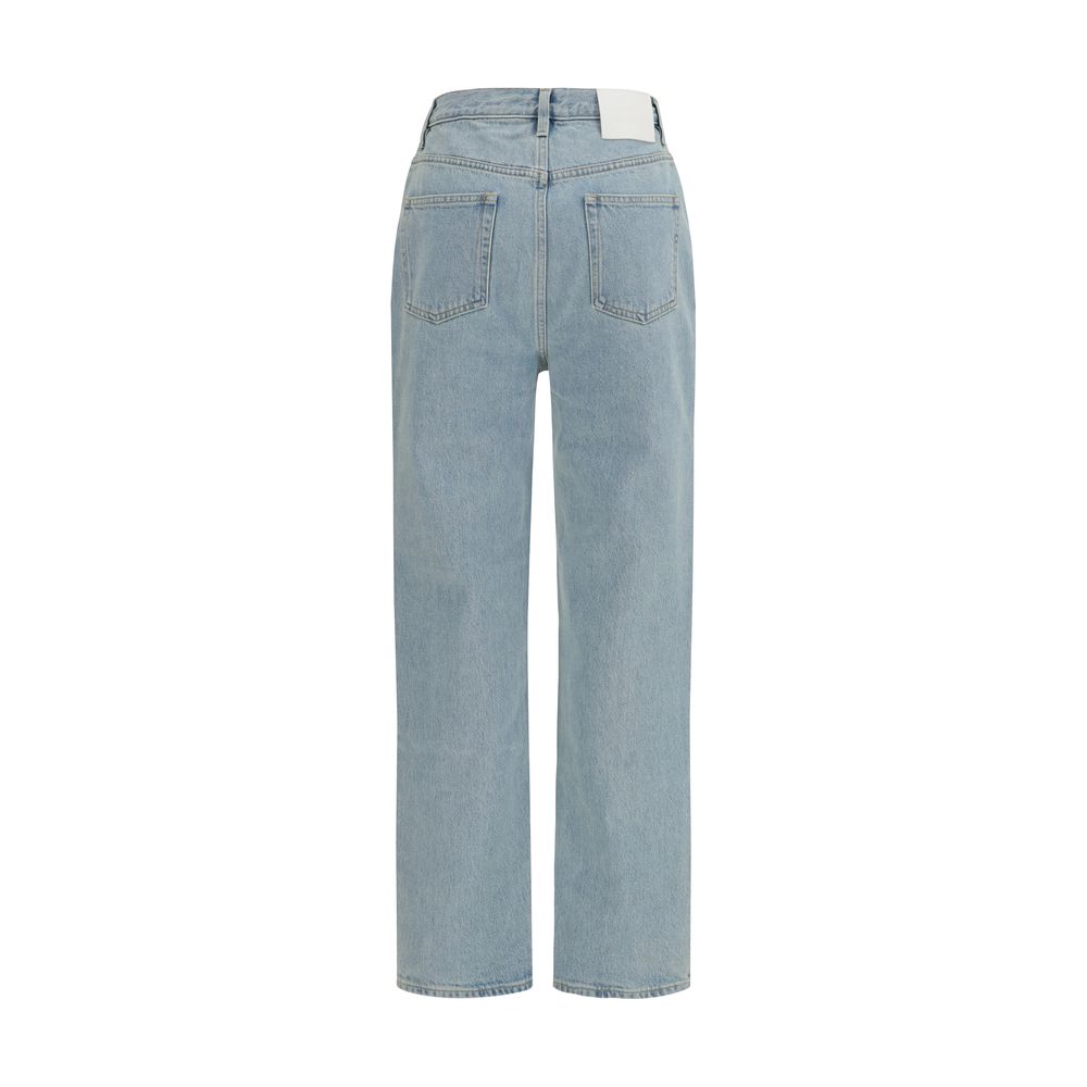 Loulou De Saison Blaue Jeans aus Baumwolle im geraden Schnitt