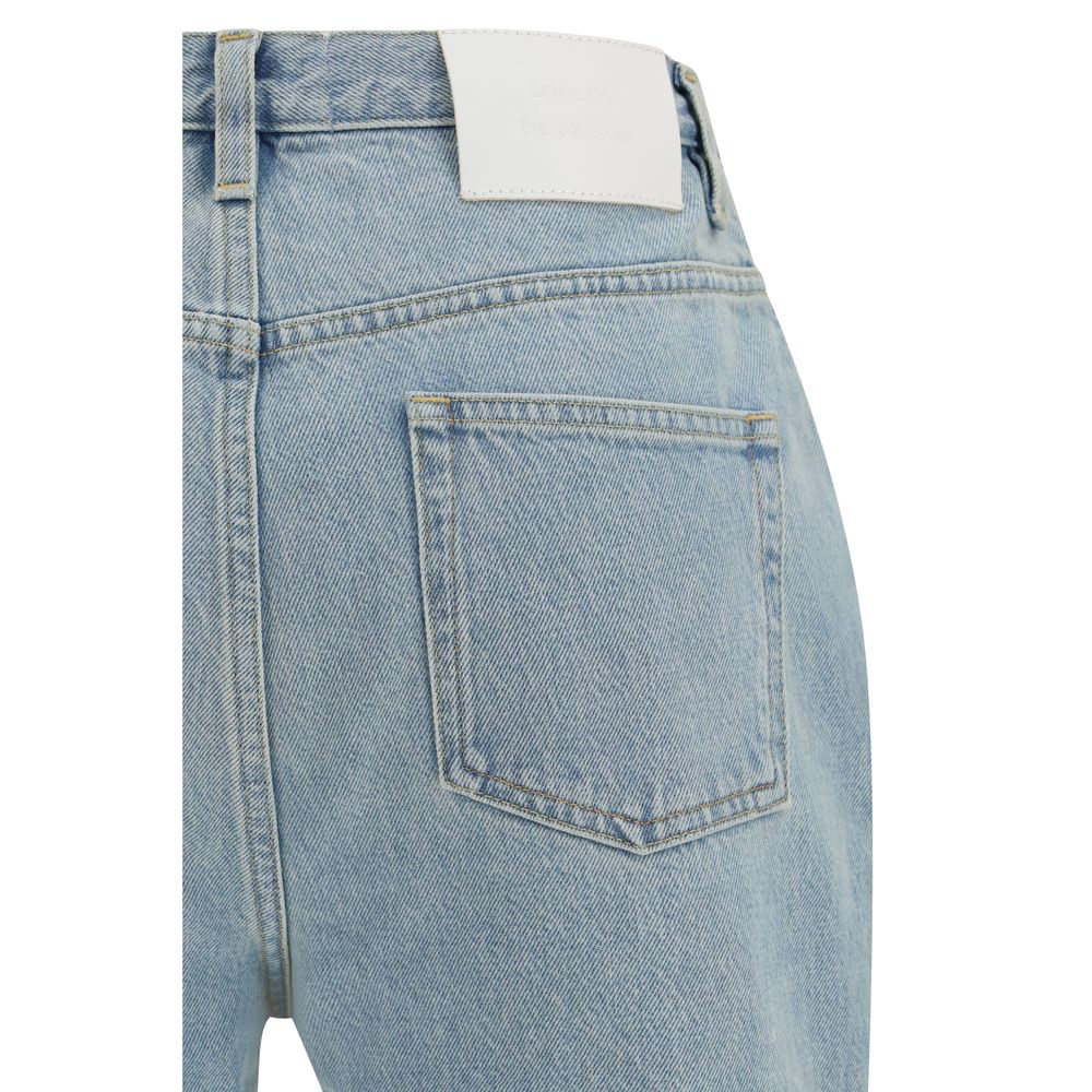 Loulou De Saison Blaue Jeans aus Baumwolle im geraden Schnitt