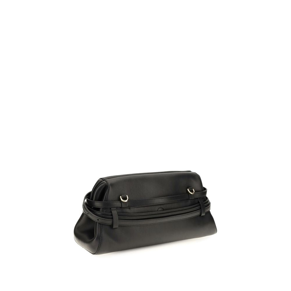 Moschino Schwarze Umhängetasche aus Ziegenleder