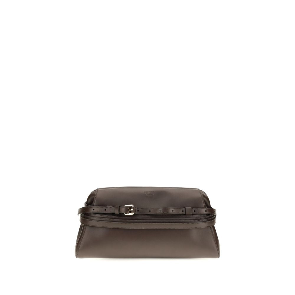 Moschino Braune Ziegenleder-Schultertasche