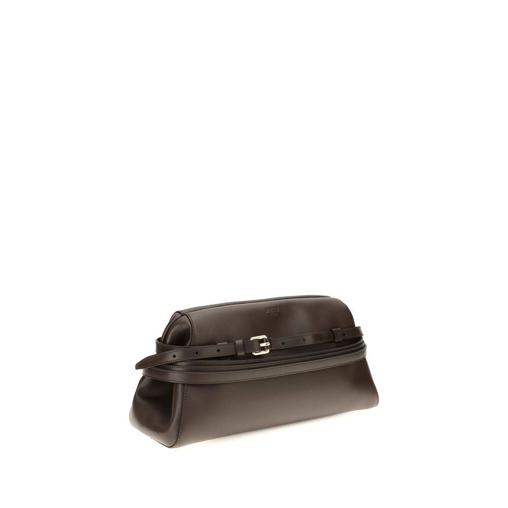 Moschino Braune Ziegenleder-Schultertasche