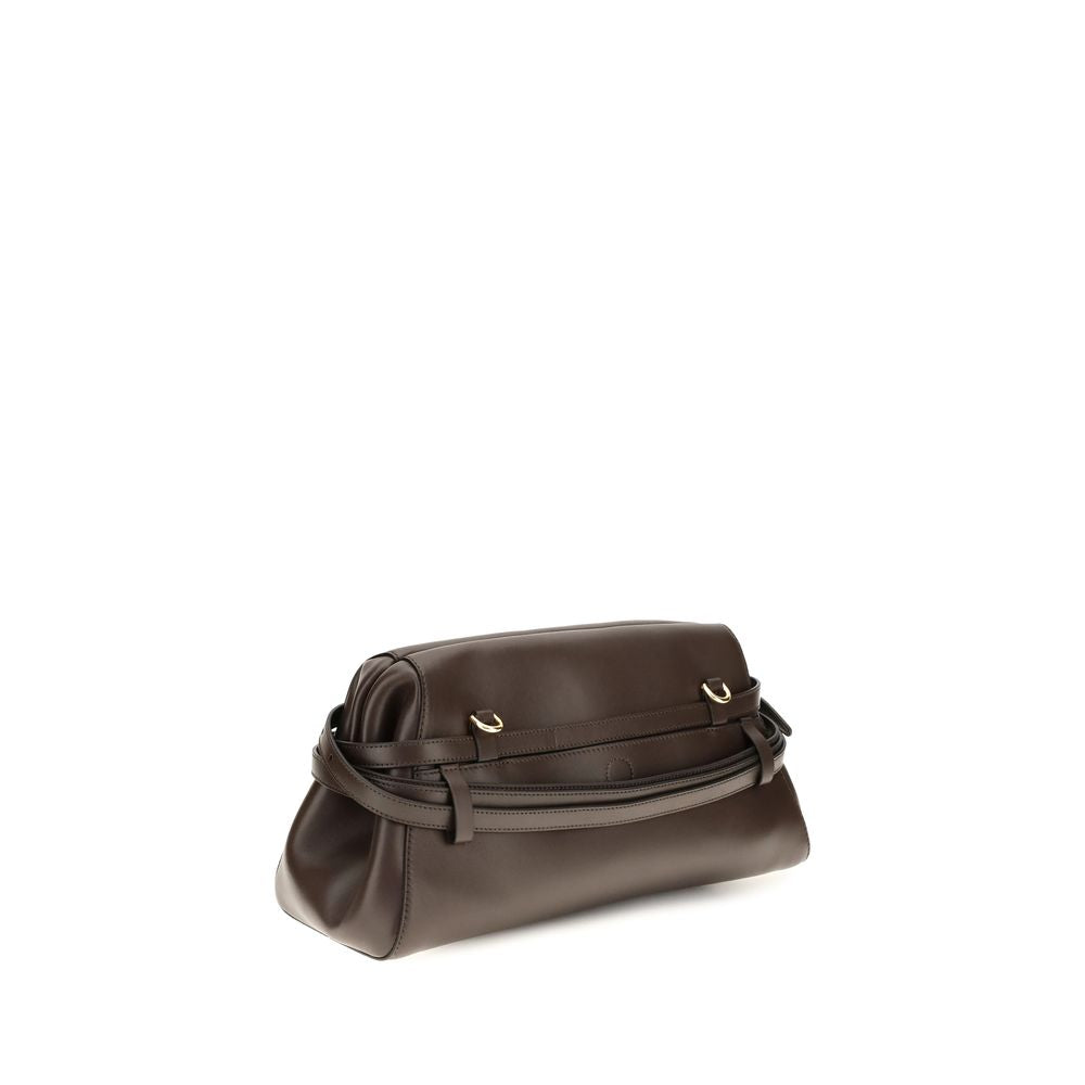 Moschino Braune Ziegenleder-Schultertasche