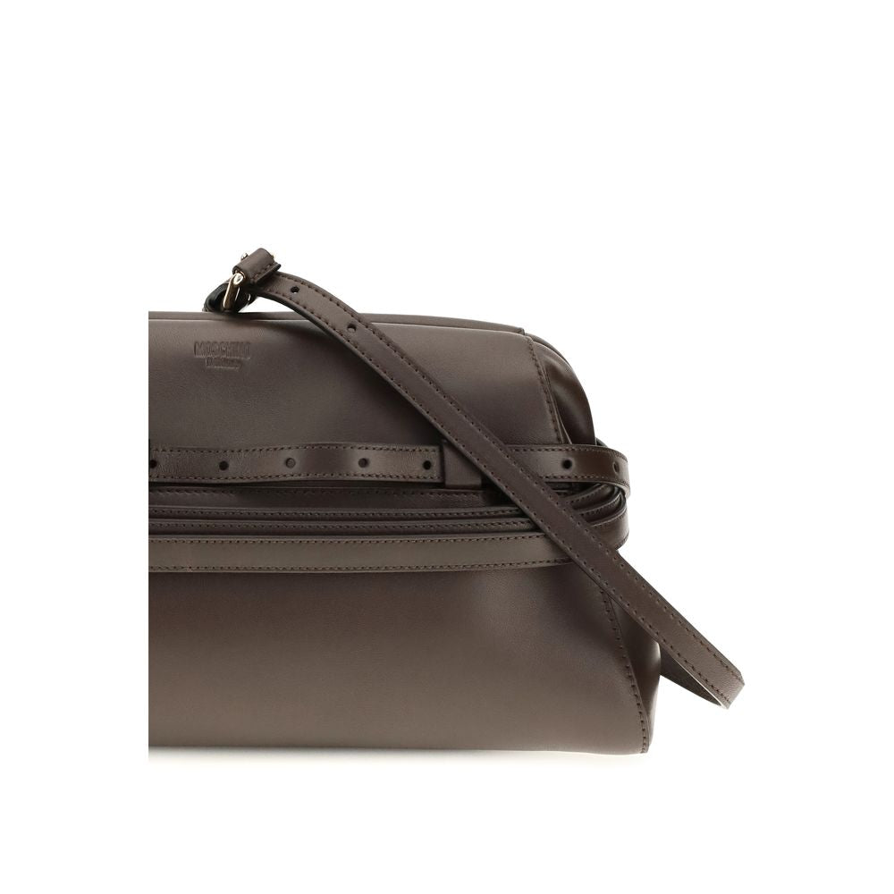 Moschino Braune Ziegenleder-Schultertasche