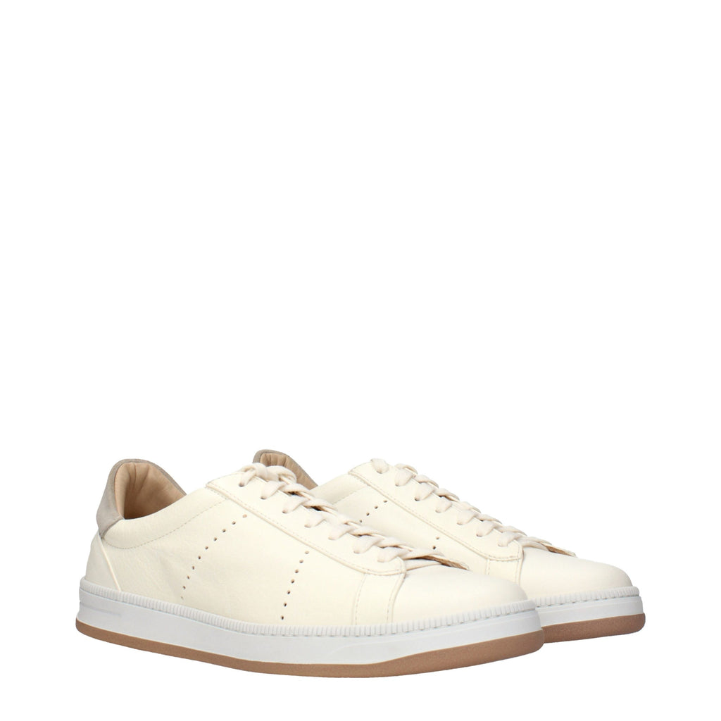 Eleventy Beige Leder Low-Top Sneaker