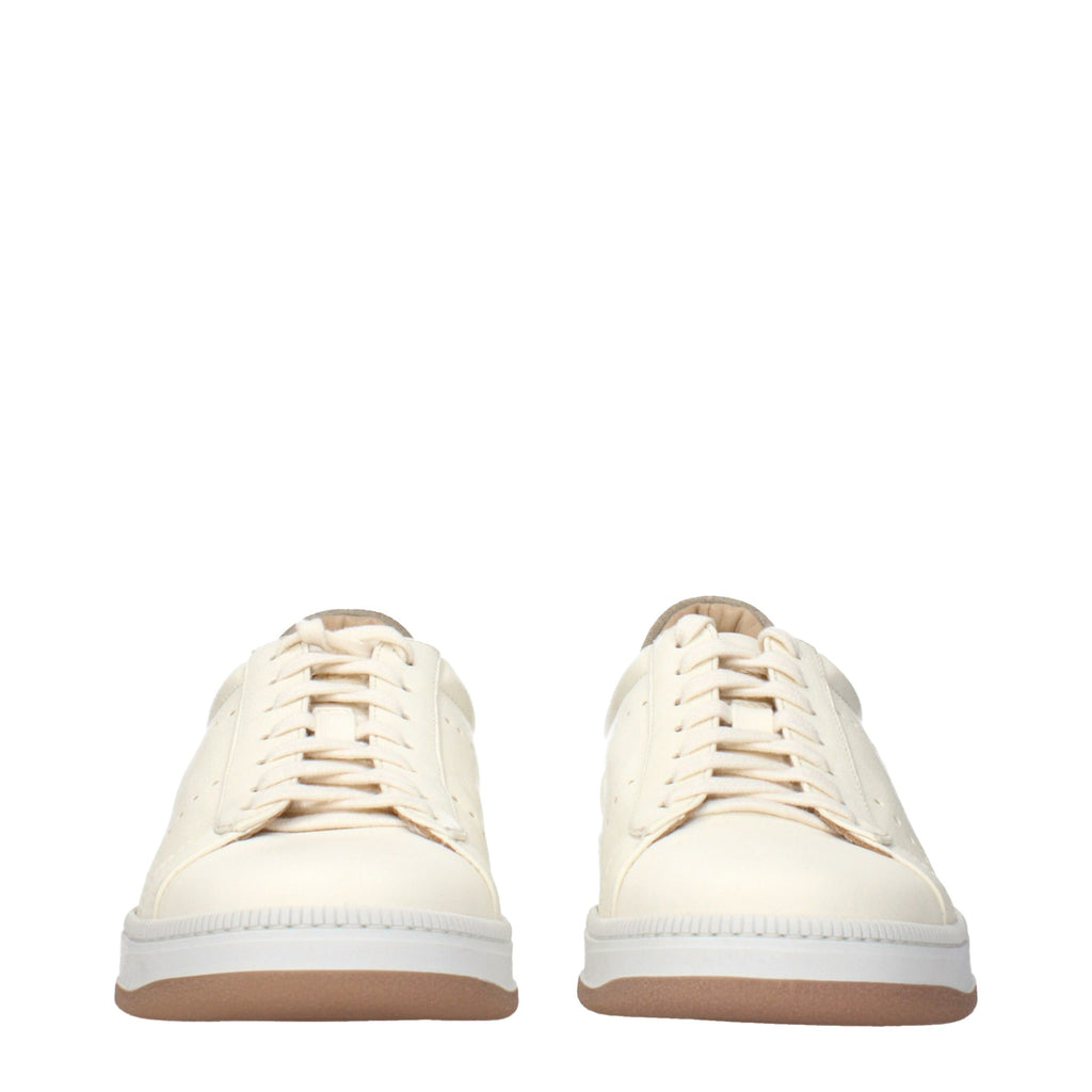 Eleventy Beige Leder Low-Top Sneaker