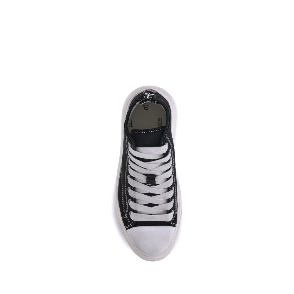 R13 Schwarze Plateau-Sneaker aus Baumwolle