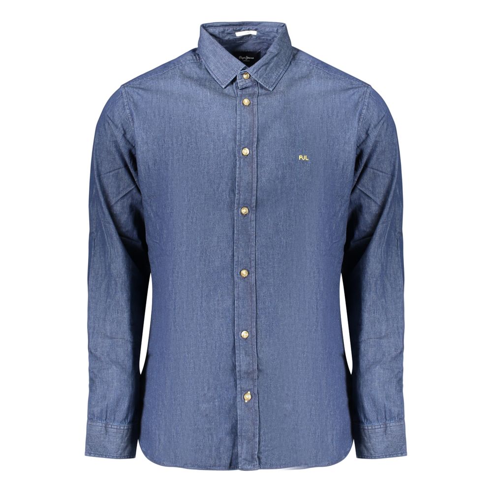 Pepe Jeans Herrenhemd aus blauer Baumwolle