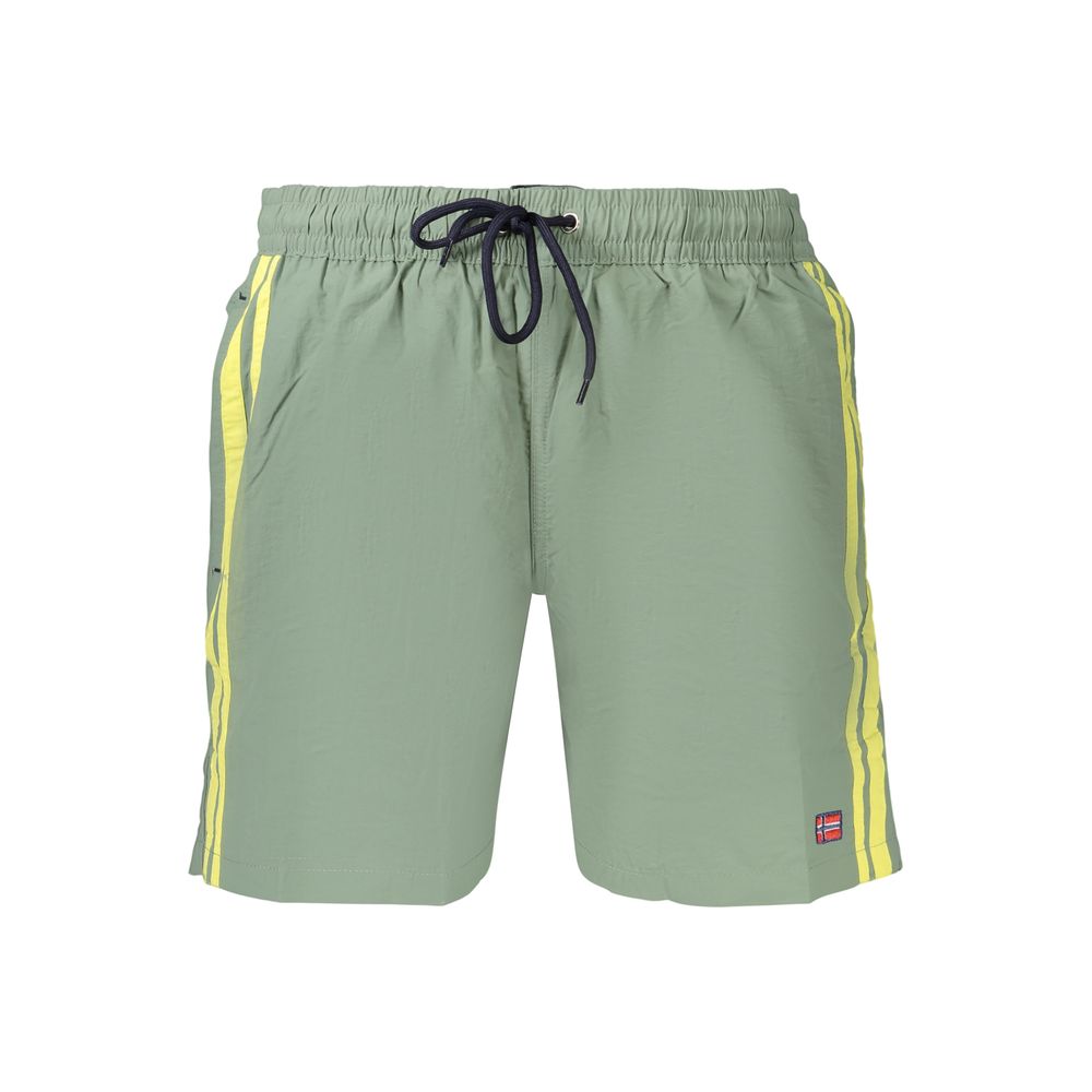 Norway 1963 Grüne Polyamid-Badeshorts für Herren