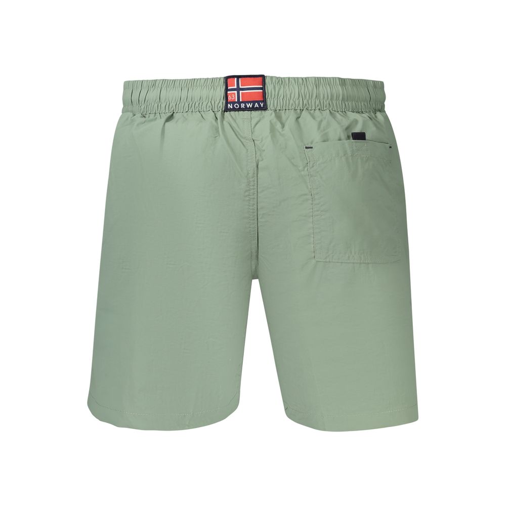 Norway 1963 Grüne Polyamid-Badeshorts für Herren