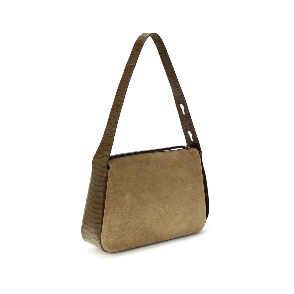 Tory Burch Beige Wildleder Schultertasche