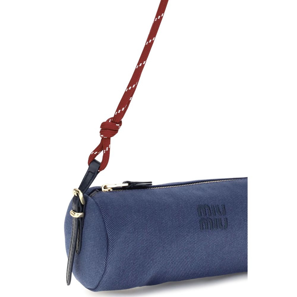 Miu Miu Blaue Geldbörse aus Baumwolle