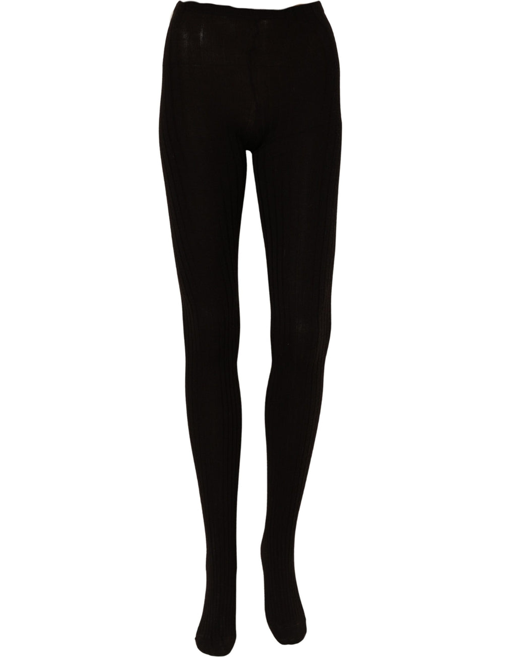 Dolce & Gabbana Schwarze Wollstrumpfhose One Size Socken