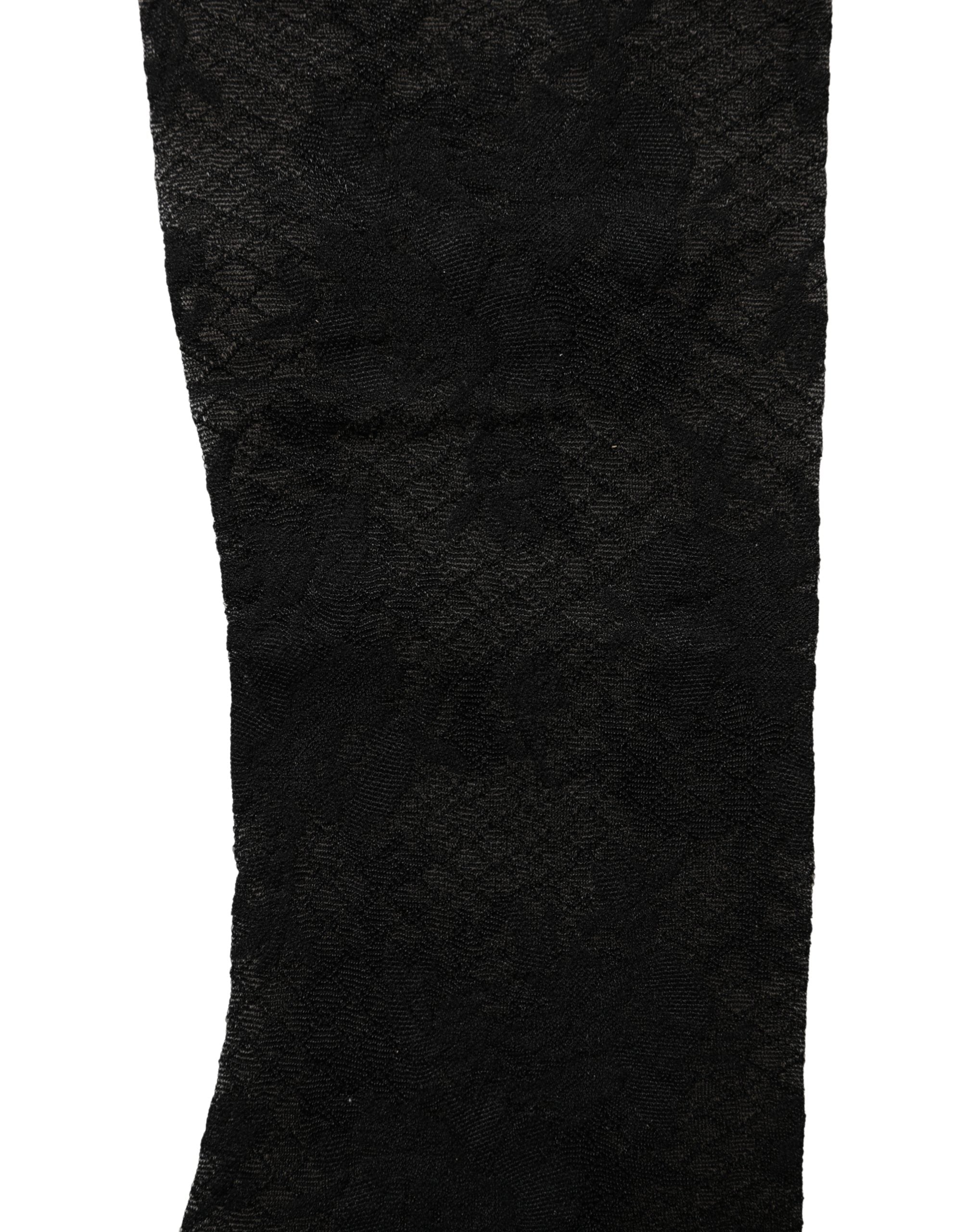 Dolce & Gabbana Schwarze Strümpfe aus floraler Spitze mit Nylon-Stretch