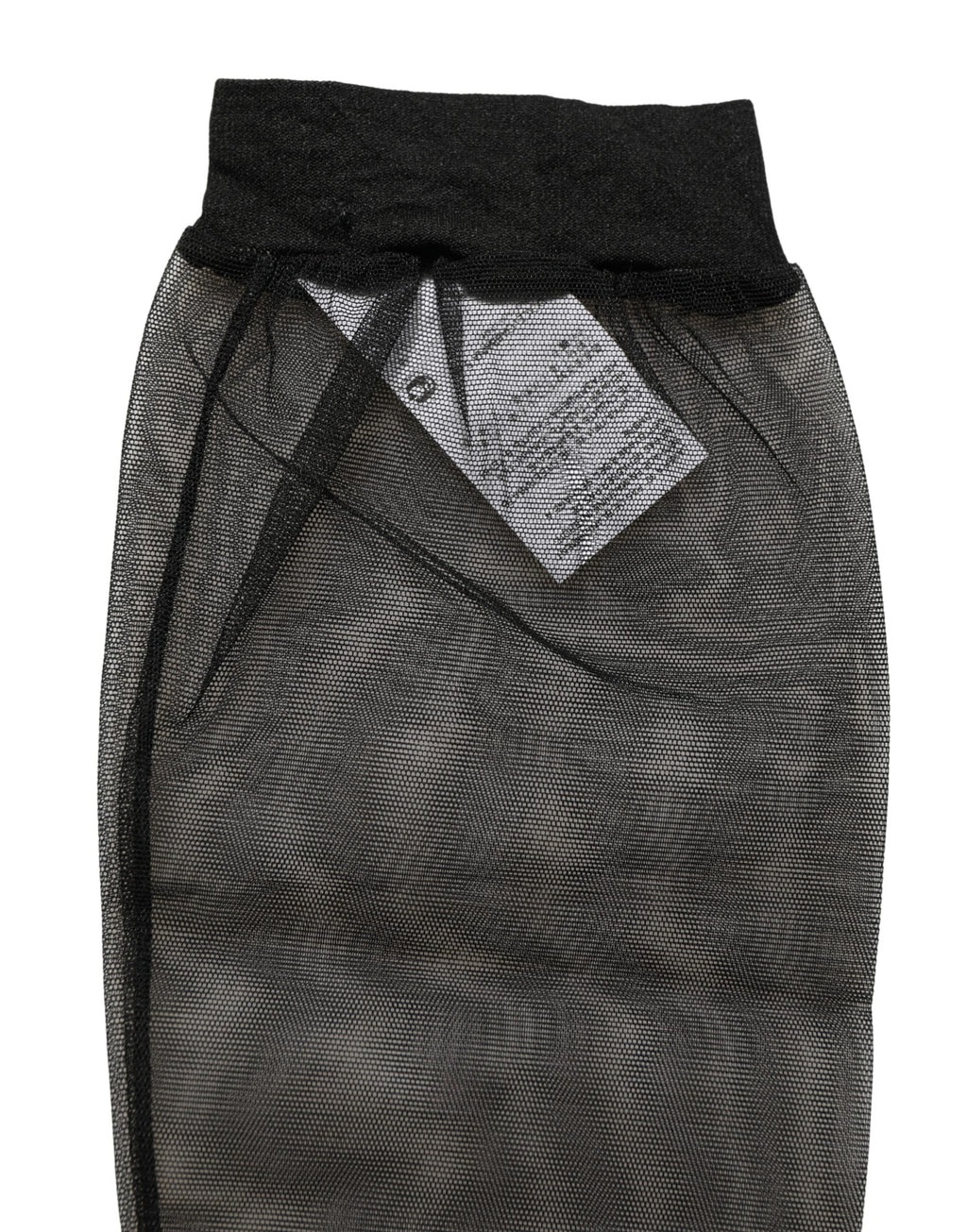 Dolce & Gabbana Schwarze Kniestrumpf-Socken aus Nylon-Mesh