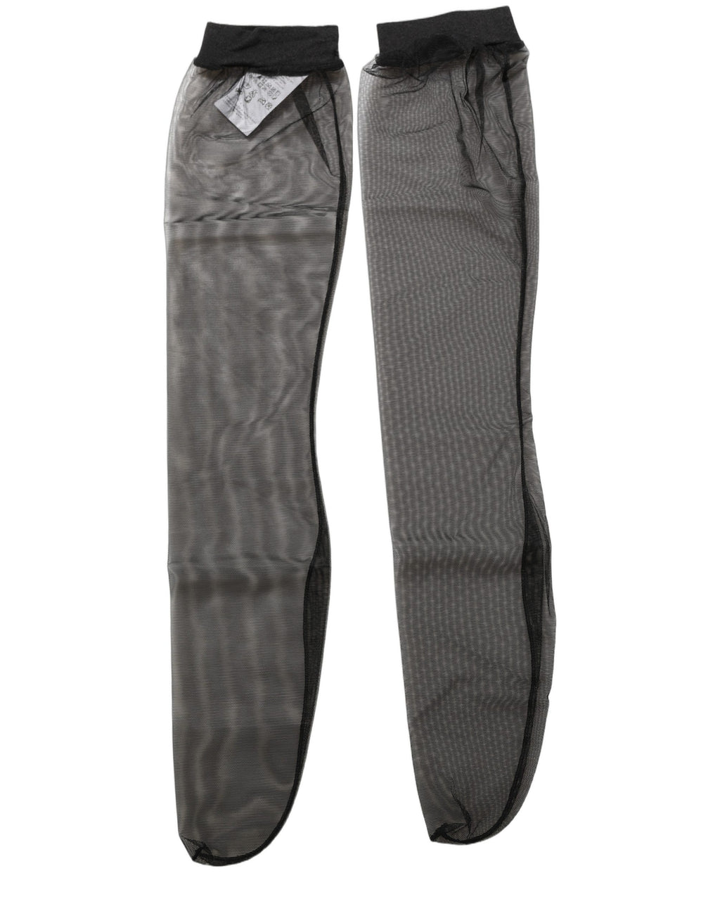 Dolce & Gabbana Schwarze Kniestrumpf-Socken aus Nylon-Mesh