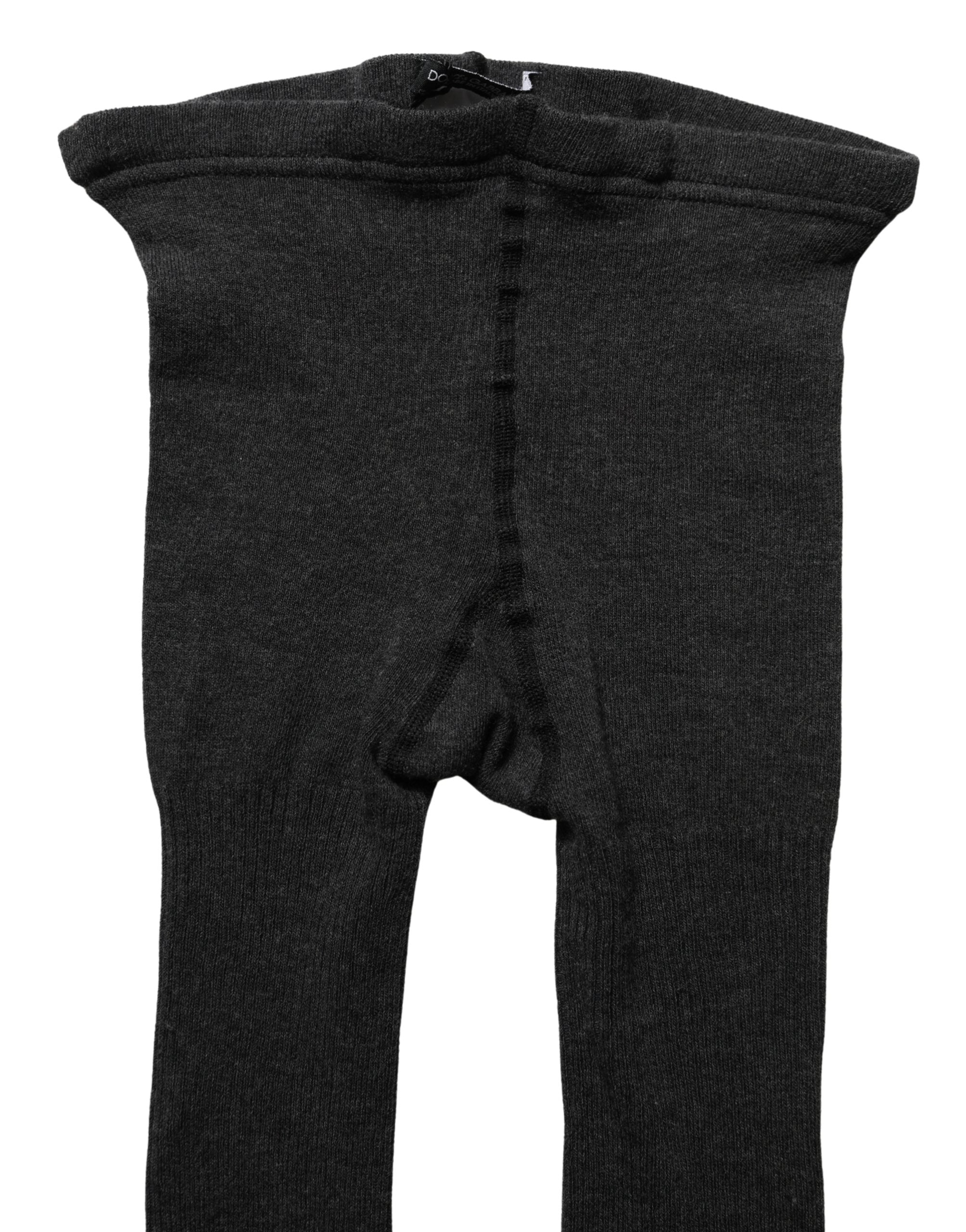 Dolce & Gabbana Graue Baumwollstrumpfhose Socken