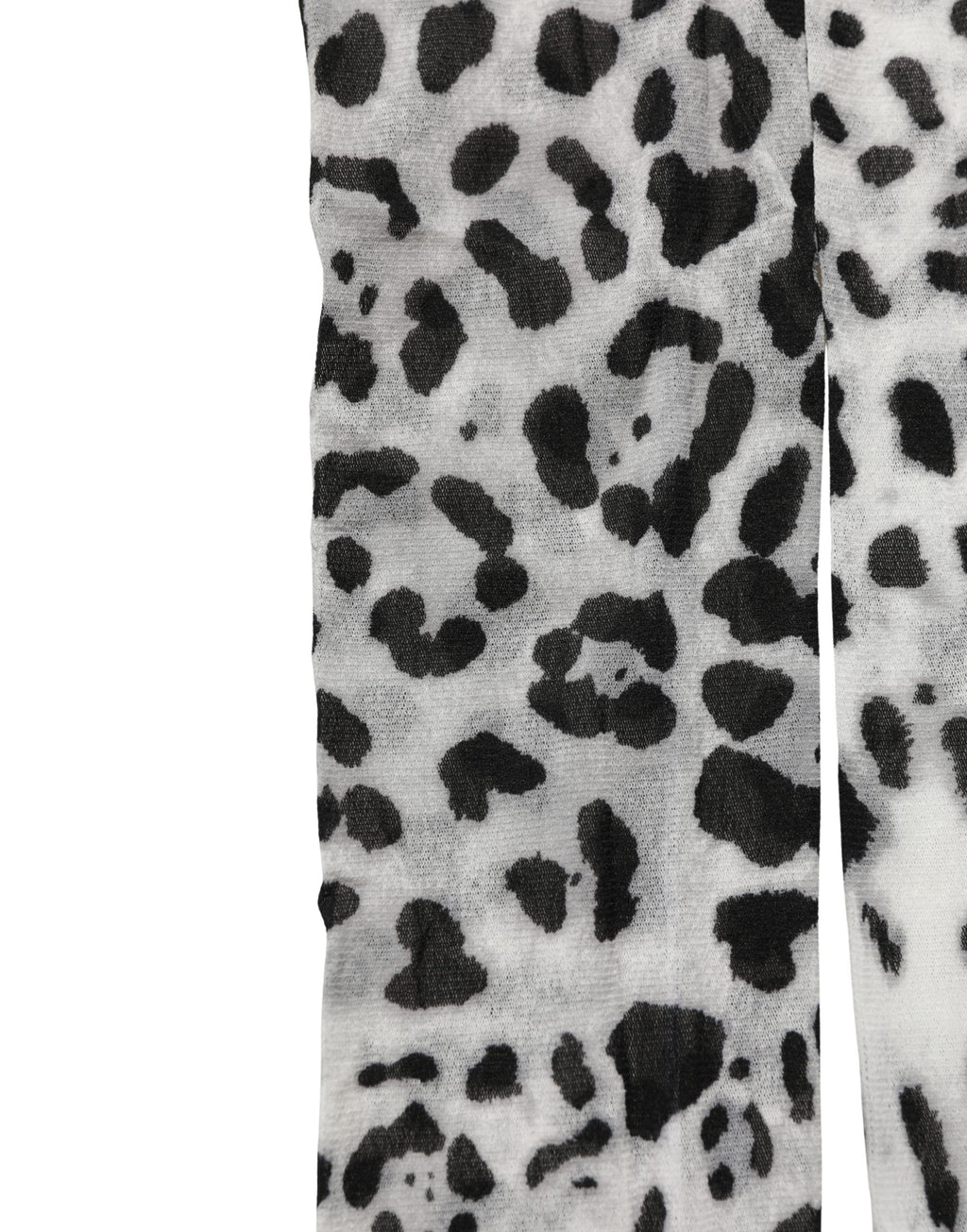 Dolce & Gabbana Graue Nylon-Strumpfhose mit Leopardenmuster
