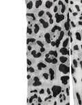 Dolce & Gabbana Graue Nylon-Strumpfhose mit Leopardenmuster