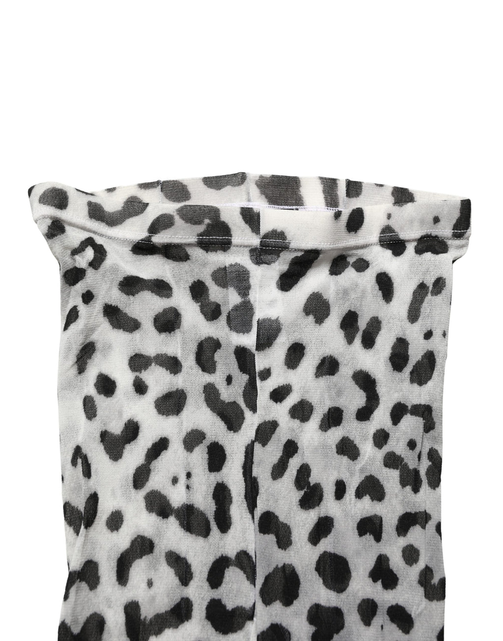 Dolce & Gabbana Graue Nylon-Strumpfhose mit Leopardenmuster