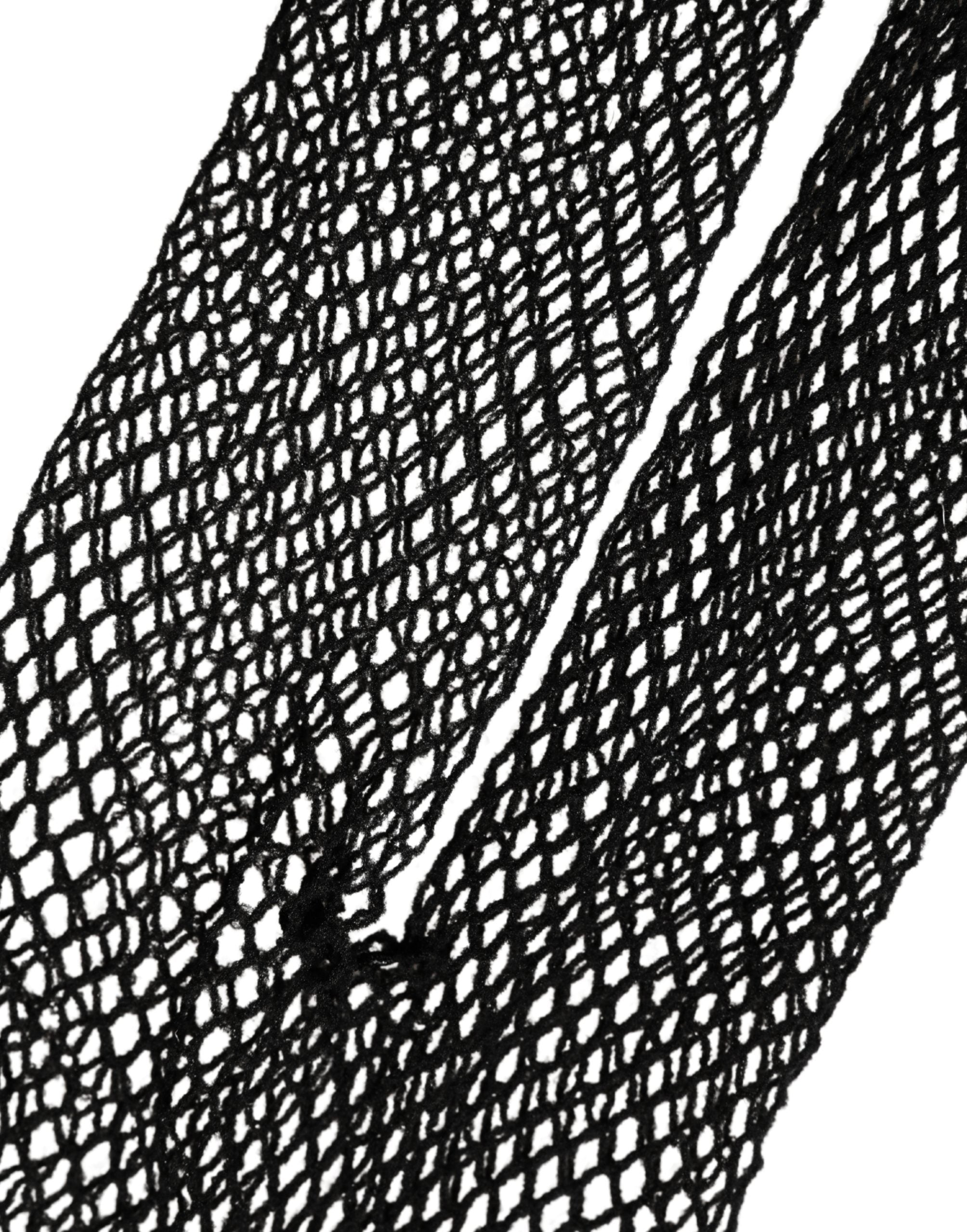 Dolce & Gabbana Schwarze Netzstrumpfhose aus Nylon