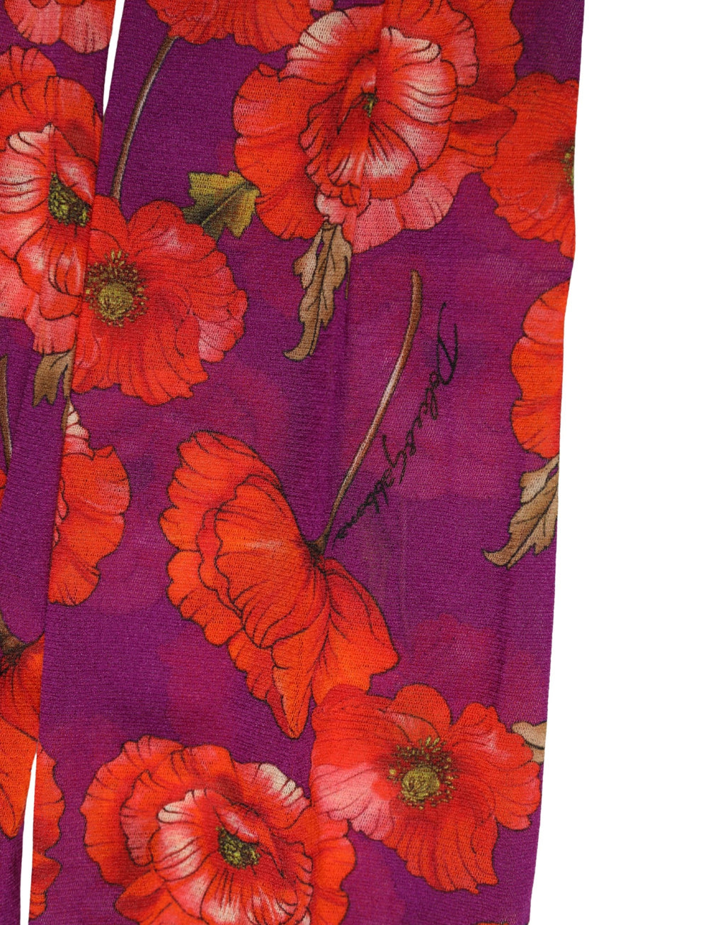 Dolce & Gabbana Lila Nylon-Strumpfhose mit Blumenprint
