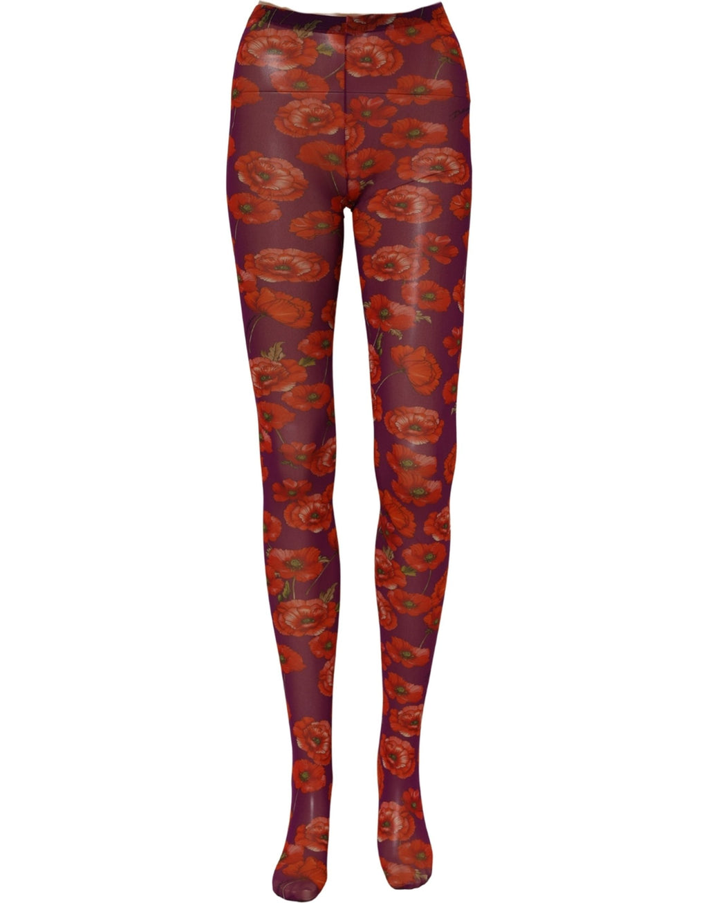 Dolce & Gabbana Lila Nylon-Strumpfhose mit Blumenprint