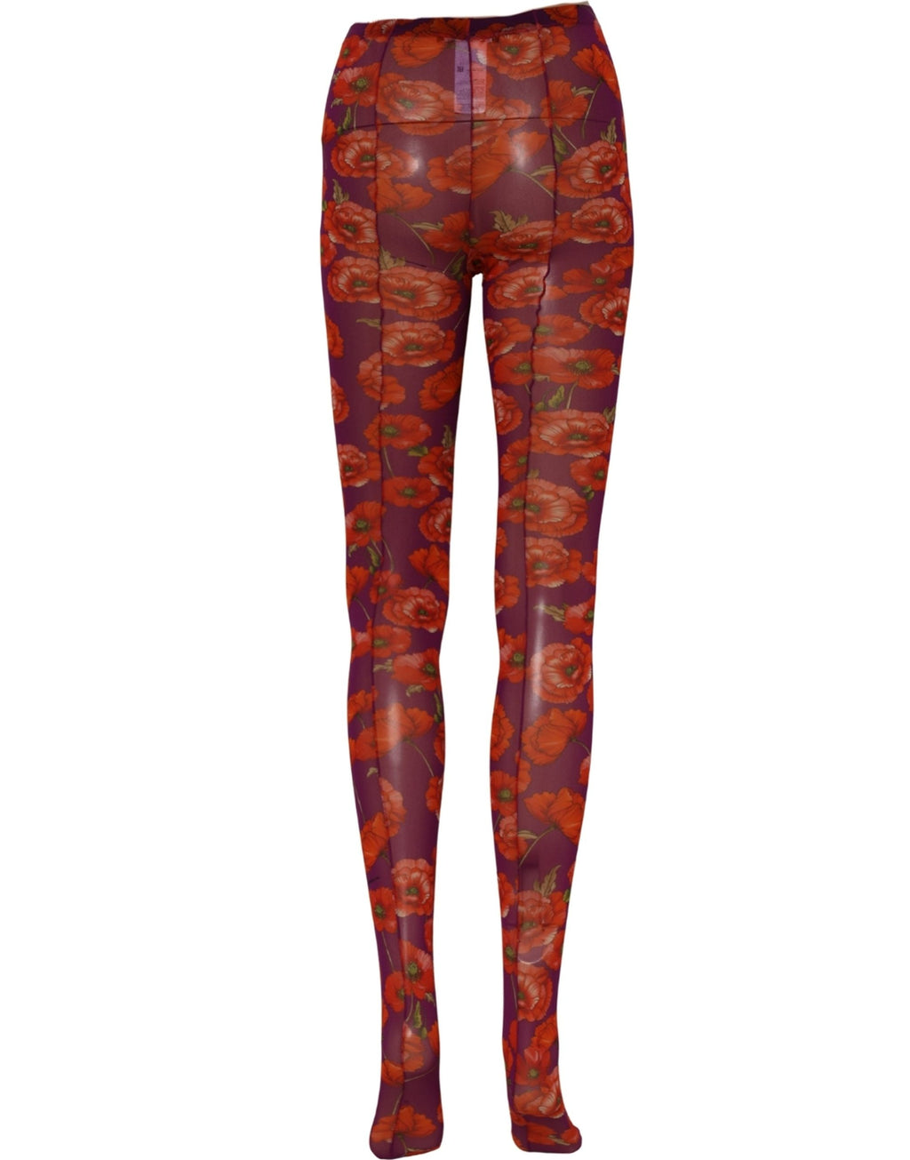 Dolce & Gabbana Lila Nylon-Strumpfhose mit Blumenprint