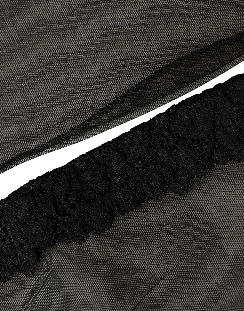 Dolce & Gabbana Schwarze Kniestrumpf-Socken aus Nylon-Mesh