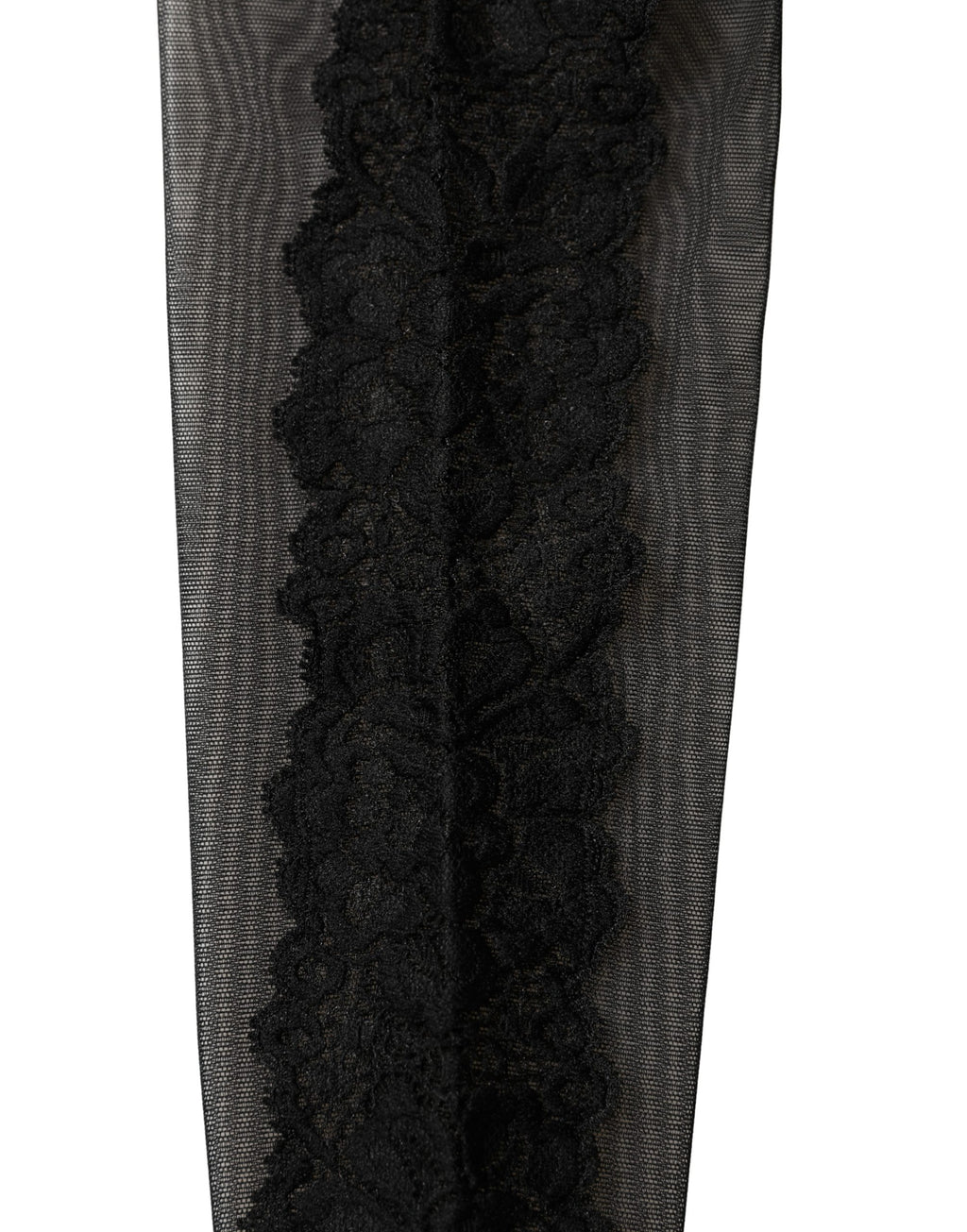 Dolce & Gabbana Schwarze Kniestrumpf-Socken aus Nylon-Mesh