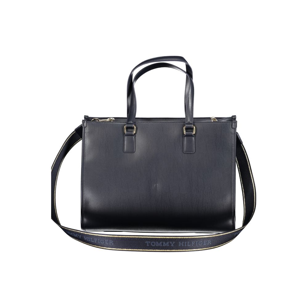 Tommy Hilfiger Blaue Damenhandtasche aus Polyurethan