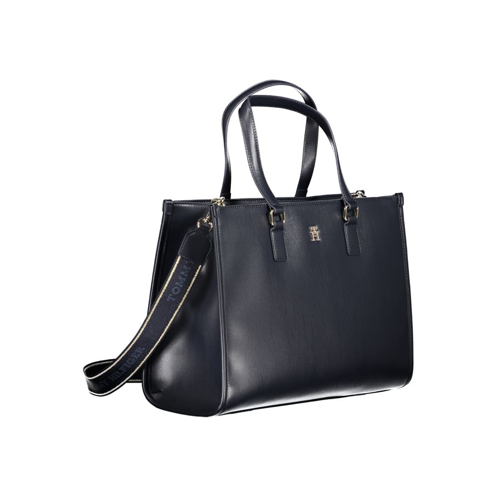 Tommy Hilfiger Blaue Damenhandtasche aus Polyurethan