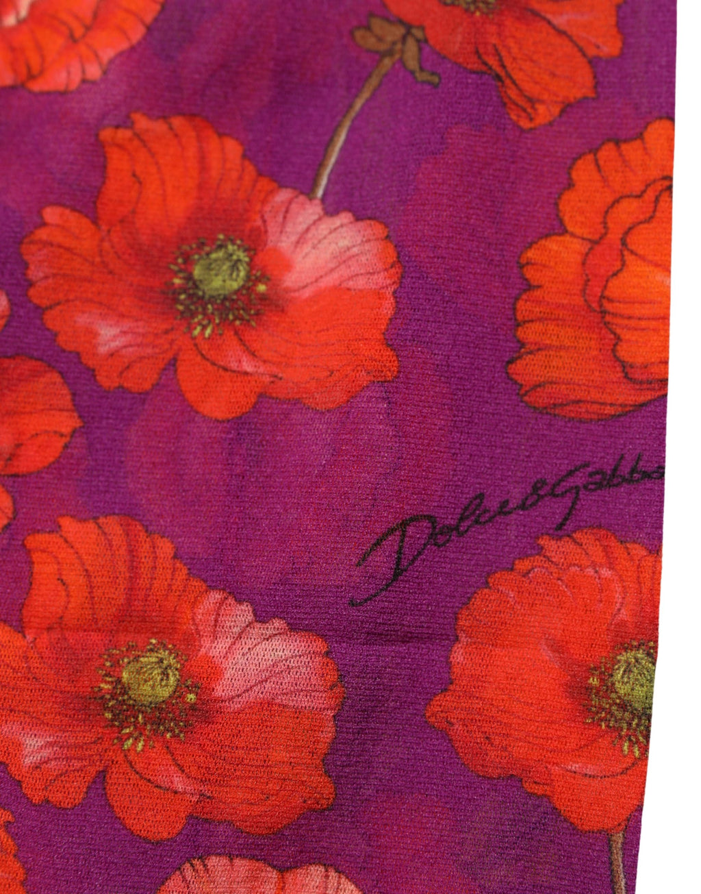 Dolce & Gabbana Lila Nylon-Strumpfhose mit Blumenprint