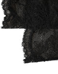 Dolce & Gabbana Schwarze Kniestrümpfe aus Nylon-Stretch mit floraler Spitze