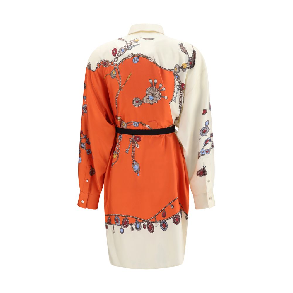 Versace Orangefarbenes Seidenkleid für den Alltag