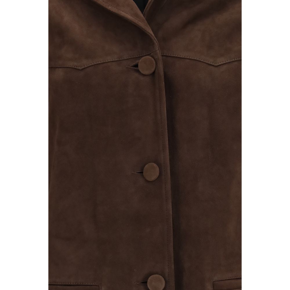 Tory Burch Braune Ziegenlederjacke