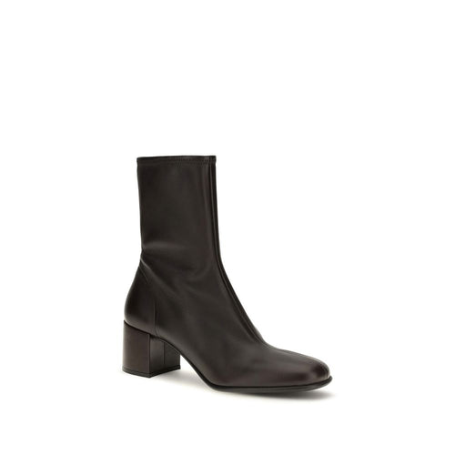 Prada Braune Lammfell-Knöchelstiefel Ovis Aries Aries