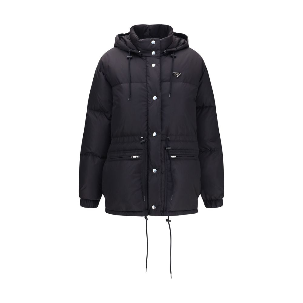 Prada Schwarzer Daunenparka aus Gänsedaunen