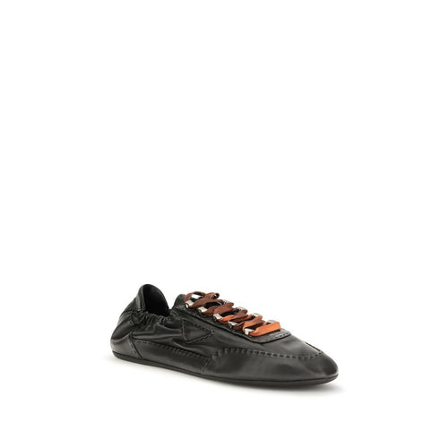 Prada Schwarze Lammleder Ovis Aries Aries Sportschuhe