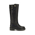 Miu Miu Schwarze Bos Taurus Kalbsleder Chelsea Boots