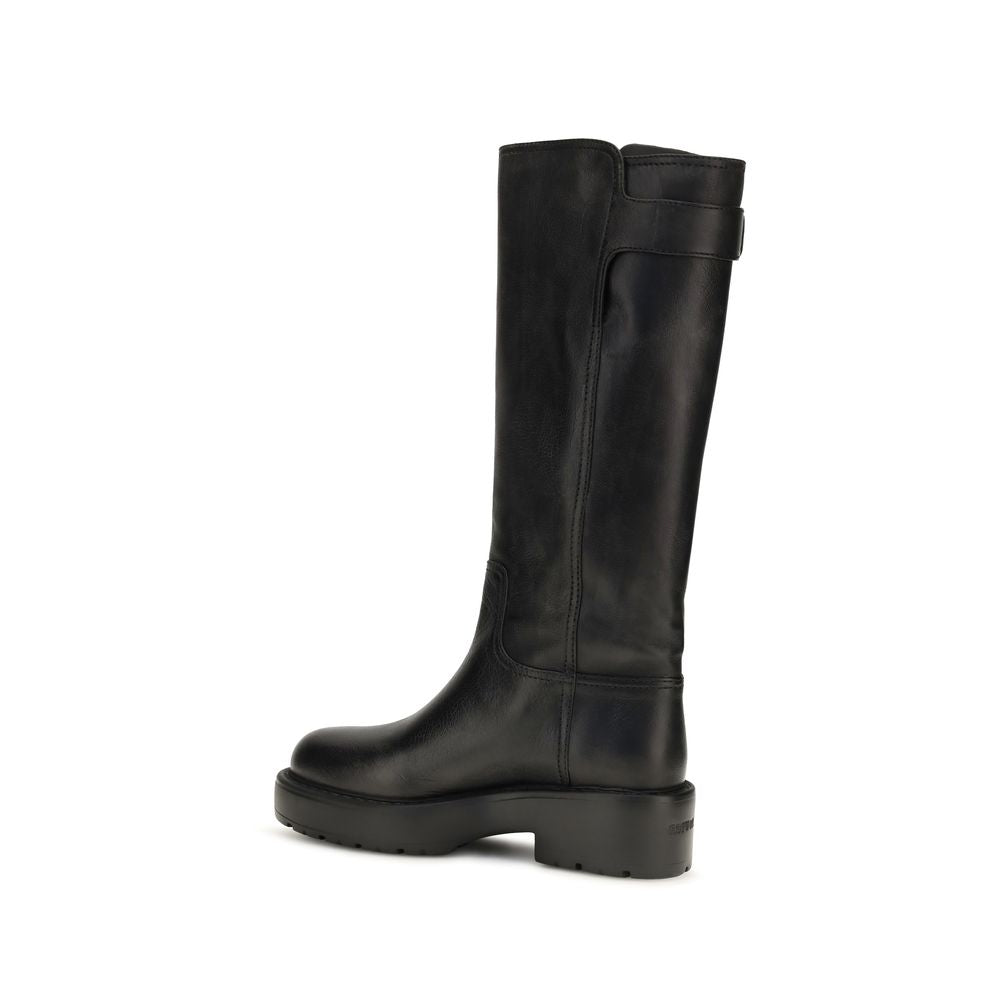 Miu Miu Schwarze Bos Taurus Kalbsleder Chelsea Boots