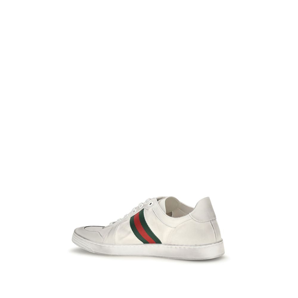 Gucci Weiße Low-Top-Sneaker aus Kalbsleder Bos Taurus
