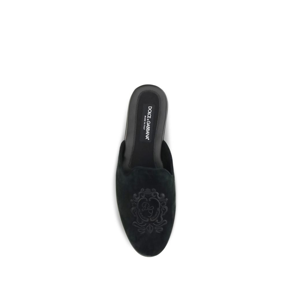 Dolce & Gabbana Schwarze Bos Taurus Kalbsleder-Mules