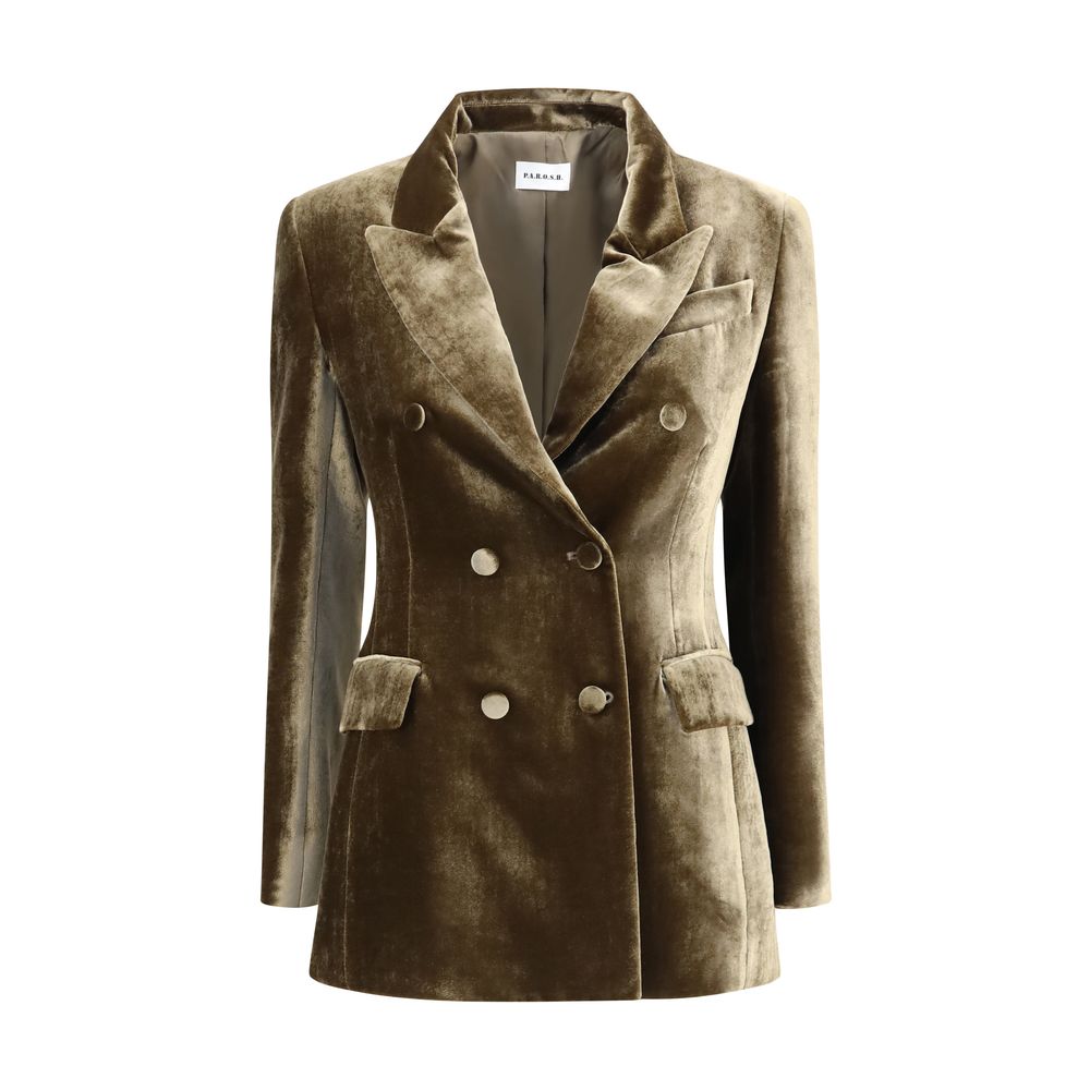 P.A.R.O.S.H. Brauner Viskose-Blazer