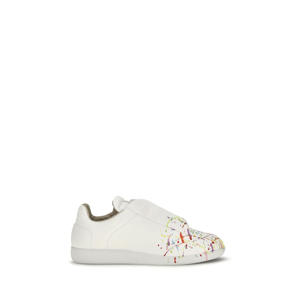 Maison Margiela Weiße Low-Top-Sneaker aus Kalbsleder Bos Taurus