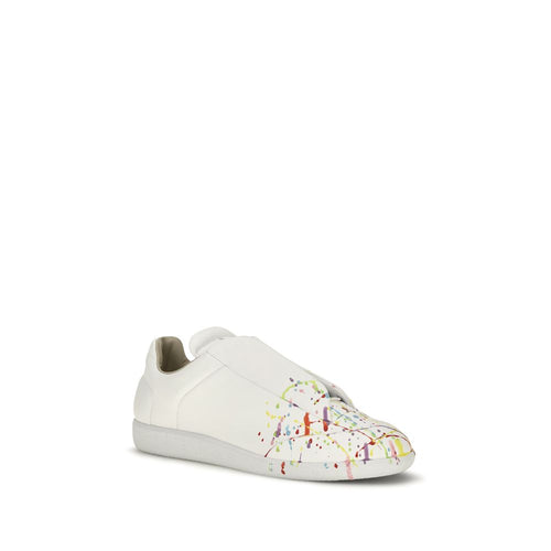 Maison Margiela Weiße Low-Top-Sneaker aus Kalbsleder Bos Taurus