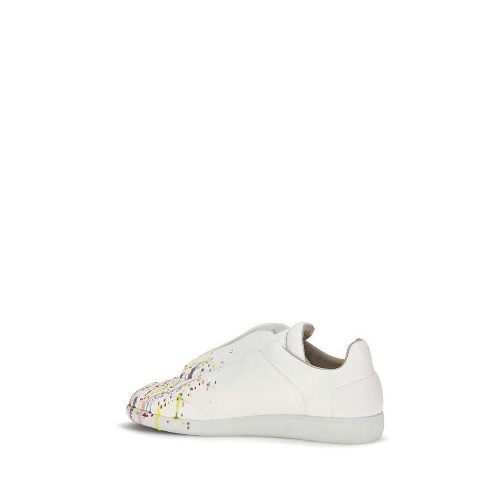 Maison Margiela Weiße Low-Top-Sneaker aus Kalbsleder Bos Taurus