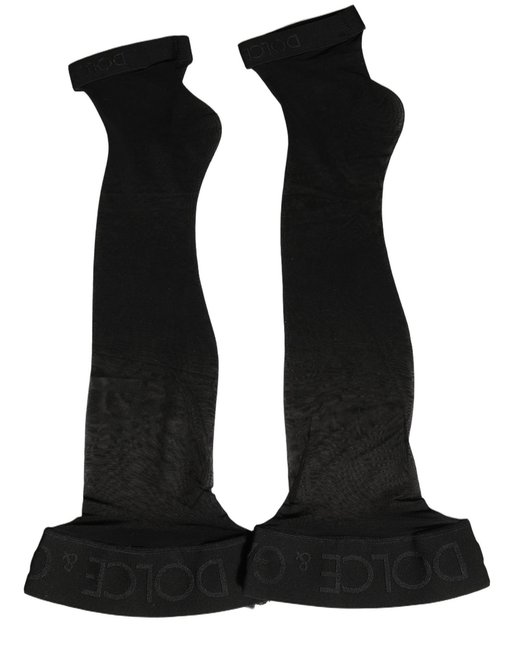 Dolce & Gabbana Schwarze Kniestrumpfhose aus Nylon mit Logo für Damen