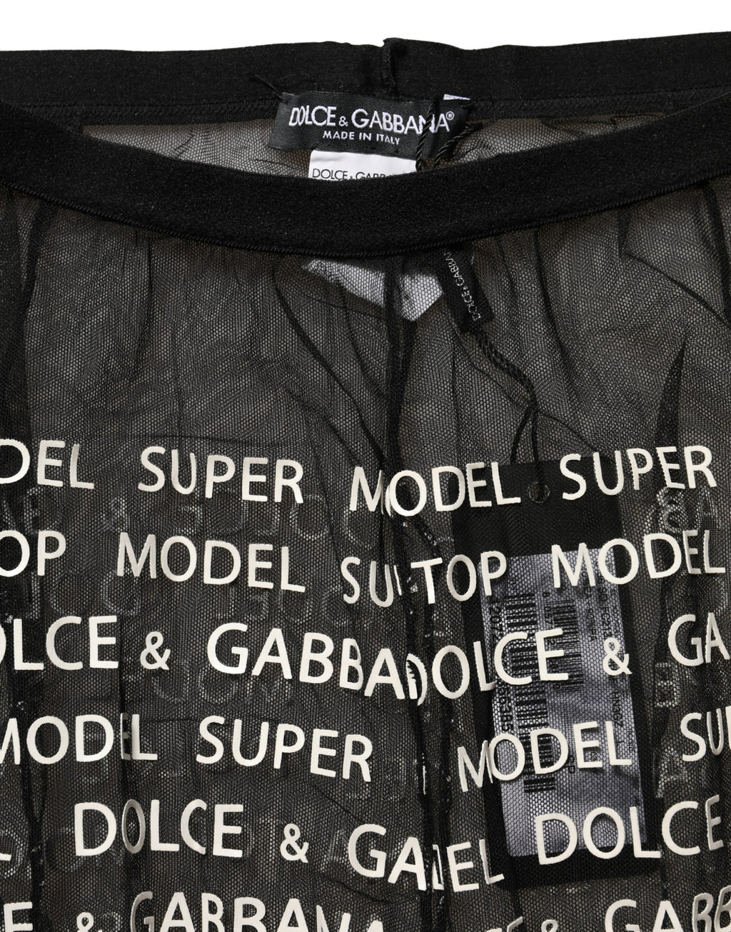 Dolce & Gabbana Strumpfhose mit durchgehendem Schwarz-Weiß-Druck, Stretch