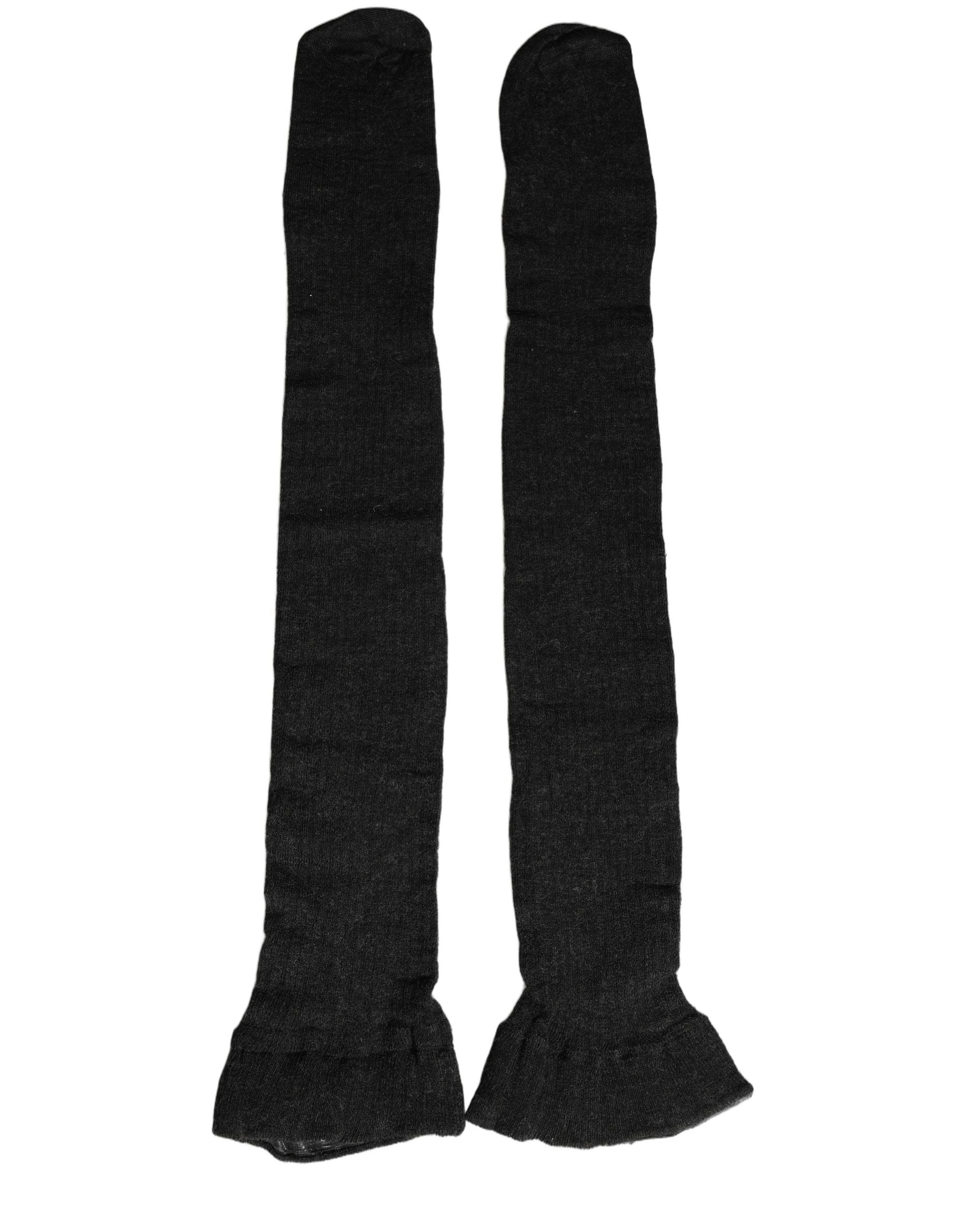 Dolce & Gabbana Schwarze Wollsocken über der Wade für Damen