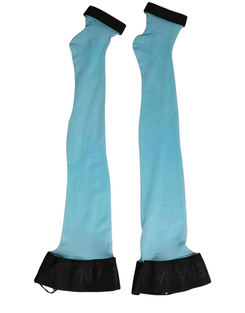 Dolce & Gabbana Hellblaue Nylon-Schenkelhochsocken für Damen